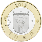 Аверс 5 евро 2015 года. Лапландия (Лось), Финляндия