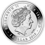 Аверс 1 доллар Ниуэ 2015 года. Сомалийская кошка, Ниуэ